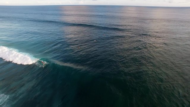 Surfer riding a wave, Green Bowl, Bali, Indonesia
