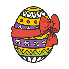 Easter egg with ribbon