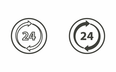 24 hour service - vector icon.