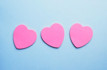 Fototapeta premium Heart shaped sticky notes