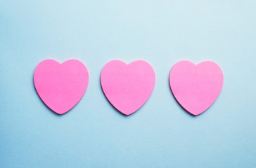 Fototapeta premium Heart shaped sticky notes