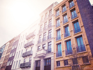 Fototapeta na wymiar City apartments during bright sunny day