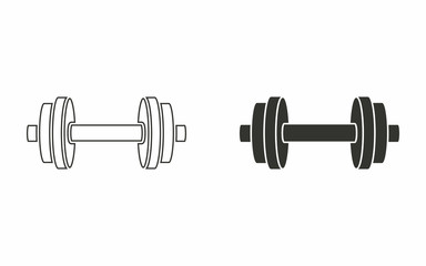 Dumbbell - vector icon.