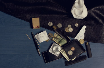 contents of the pockets the men jacket