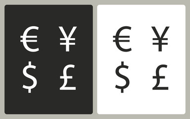 Set of icons currency - vector icon.