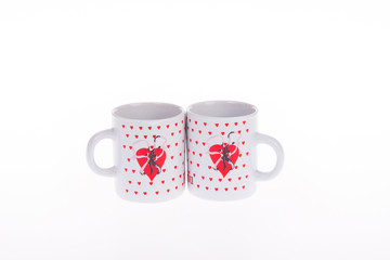 Two porcelain cups Valentine's Day