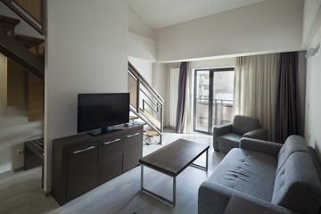 staircase in duplex apartment interior