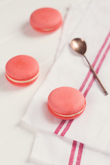 Orange macaroons with vanilla ganache