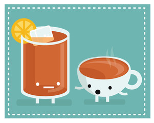 ice tea and hot tea
