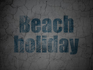 Travel concept: Beach Holiday on grunge wall background