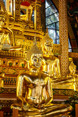 Thai art in Pagoda at Phrathat Nong Bua Temple in Ubon Ratchathani, Thailand