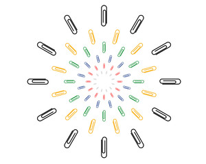 writing paper clips of different sizes