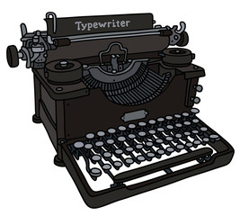 Vintage typewriter / Hand drawing, vector illustration