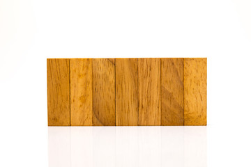 Blocks of wood isolated on white background