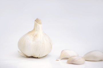 Head of garlic and cloves