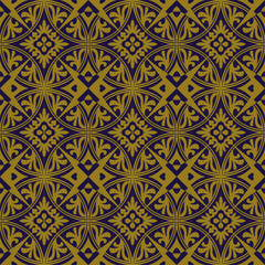 Elegant antique background image of royal round cross check flower pattern.
