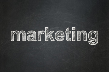 Obraz premium Marketing concept: Marketing on chalkboard background