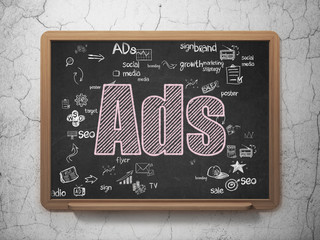 Marketing concept: Ads on School Board background