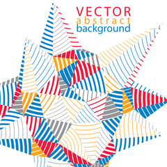 3D vector abstract technology backdrop, geometric unusual stripy