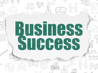 Business concept: Business Success on Torn Paper background