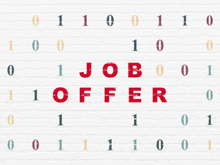 Business concept: Job Offer on wall background