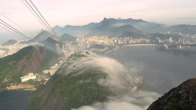 A foggy day at the Brazilian coastline in Rio de Janeiro, Brazil