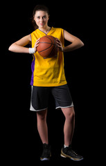 Young girl basketball player