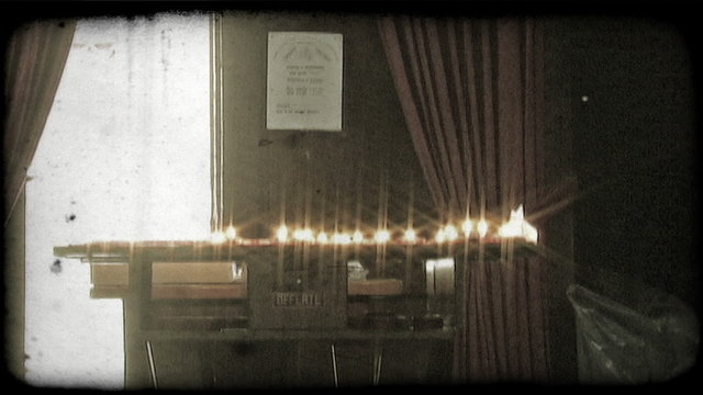 Candles on Alter 1. Vintage stylized video clip.