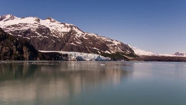 Time-lapse moving through Glacier Bay, Alaska on a cruise ship.