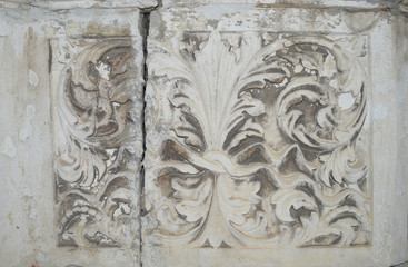 Ancient stone flower pattern, texture, background