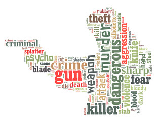 Gun murder, word cloud concept