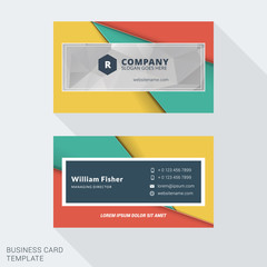 Modern Creative Business Card Template. Flat Design Vector Illustration. Stationery Design