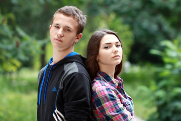 Fototapeta premium teenage girl and boy