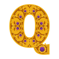 Golden letter Q