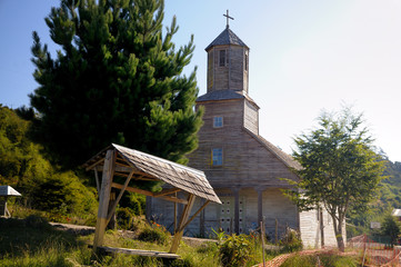 Detif church at Chiloe, Chile