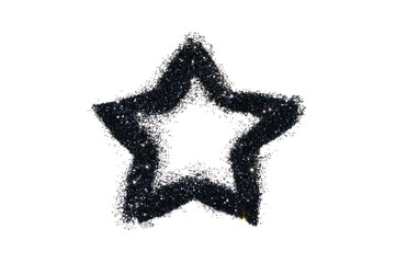 Abstract star of black glitter sparkle on white background for your design
