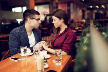 Lovely young couple dating.