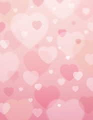 pink background with  valentine hearts ,  vector - obrazy, fototapety, plakaty