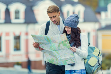 Young couple travels