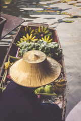 Damnoen Saduak floating market in Ratchaburi near Bangkok, Thail