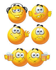 set of batch round smiles friends