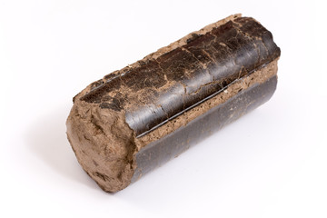 Brown wooden briquette