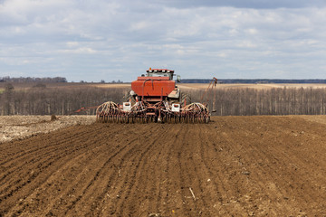 sowing of cereals. Spring 
