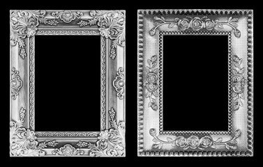 The antique frame isolated on black