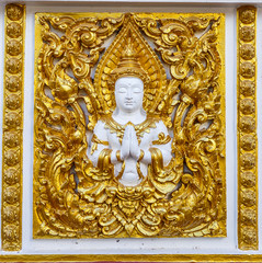 Obraz premium Thai art at Phrathat Nong Bua Temple in Ubon Ratchathani, Thailand
