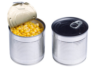 Canned sweet corn isolated