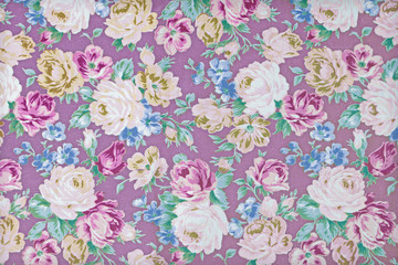 Fototapeta na wymiar Rose bouquet design Seamless pattern on fabric as background