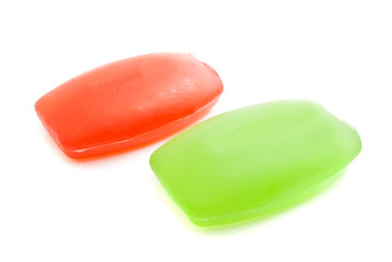 pair of pieces of fragrant soap
