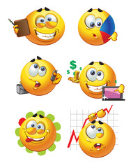 set of batch round business smiles