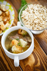 oat soup with croutons